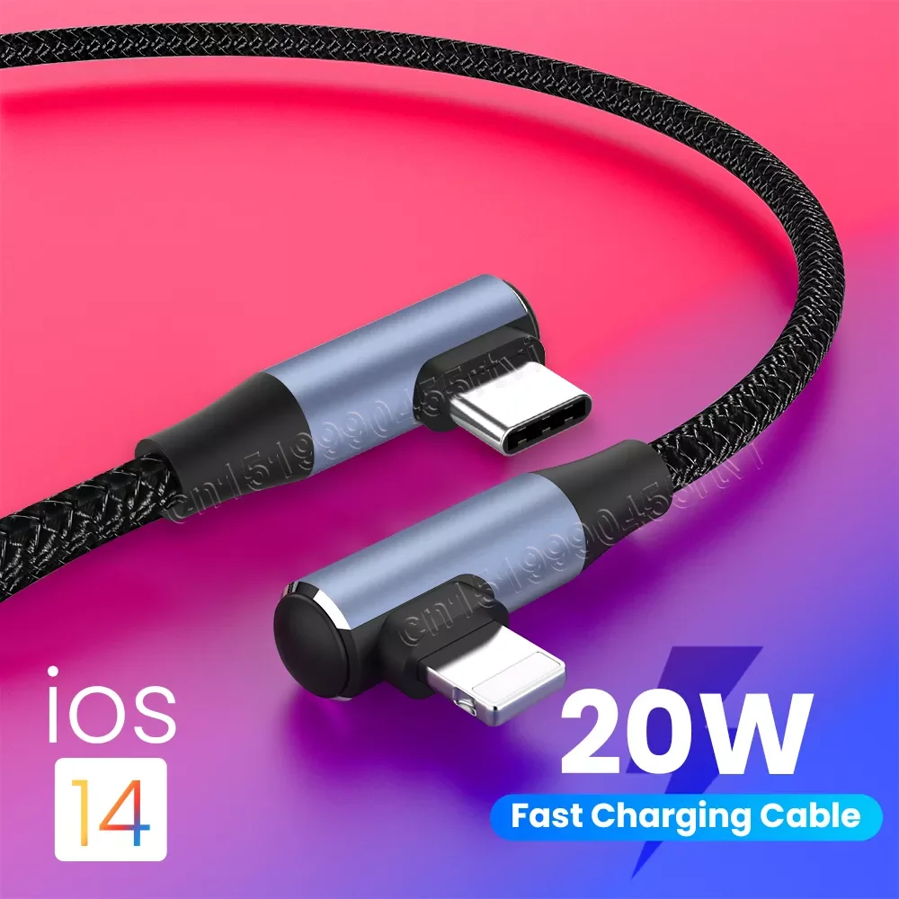 Double Elbow PD USB Cable for iPhone 13 12 Pro Max PD 20W Fast Charging USB Type C Cable Charge Data Cord for Macbook 0.5/1/2M
Double Elbow PD USB Cable for iPhone 13 12 Pro Max PD 20W Fast Charging USB Type C Cable Charge Data Cord for Macbook 0.5/1/2M