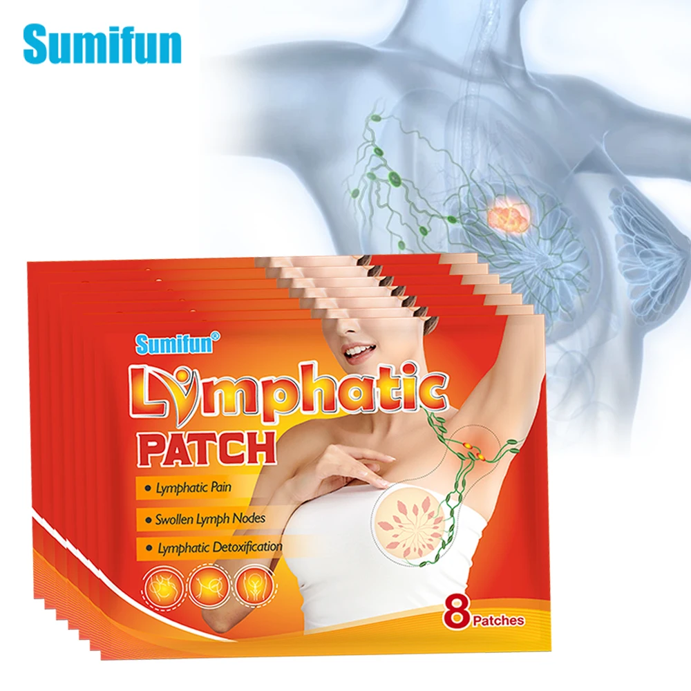 

8/24/56pcs Sumifun Lymphatic Herb Detox Patch Neck Armpit Breast Anti-Swelling Lymph Node Medical Plaster Lymph Gland Sticker