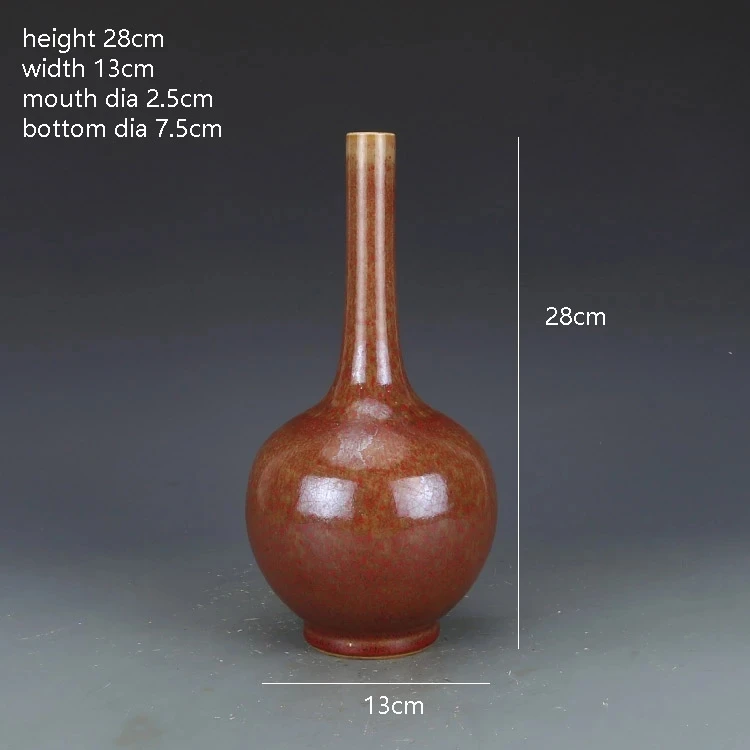 

Qing Dynasty Kangxi year mark red kiln change gallbladder vase antique porcelain antique collection ornaments