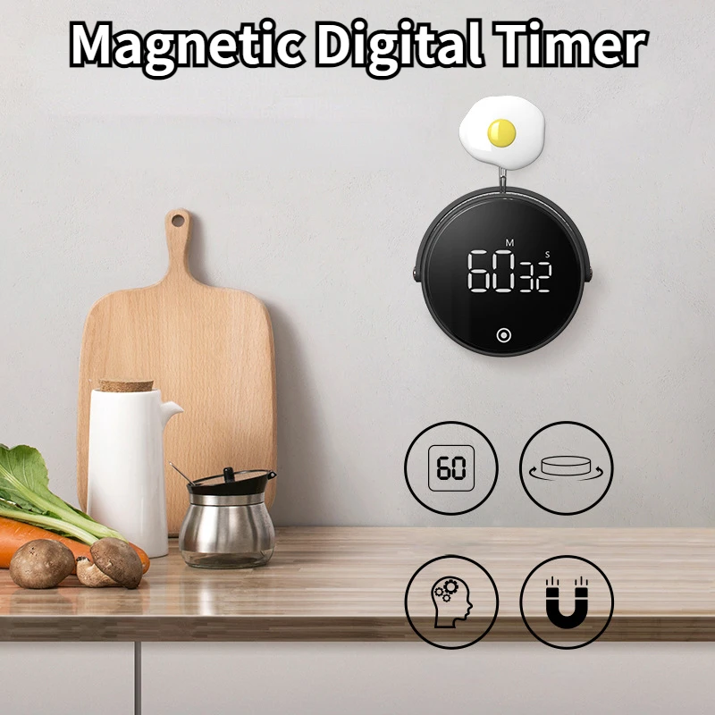 Magnetic Digital Timer for Kitchen LED Cooking Shower Study Stopwatch Counter Alarm Remind Manual Electronic Countdown
Magnetic Digital Timer for Kitchen LED Cooking Shower Study Stopwatch Counter Alarm Remind Manual Electronic Countdown