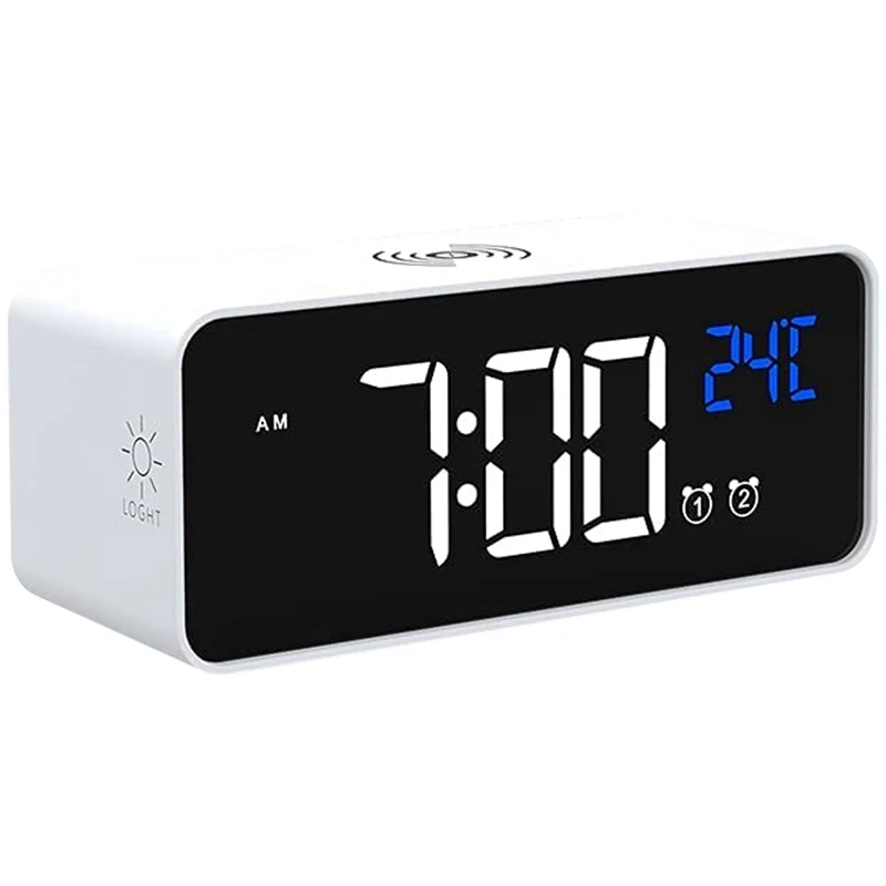 Digital Alarm Clock With Wireless Charging,Digital Clock With 12/24H/5 Level Brightness US Plug
Digital Alarm Clock With Wireless Charging,Digital Clock With 12/24H/5 Level Brightness US Plug