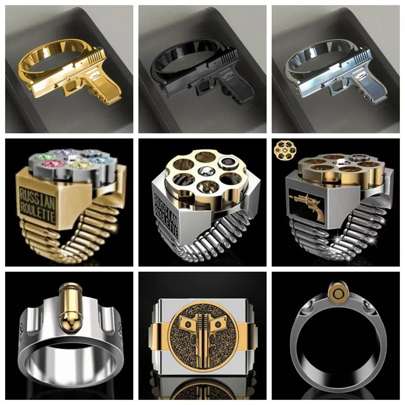 Exquisite Gun Imitation Ring alloy Gun Ring Polishing Motorcycle Cowboy Biker Punk Men Women Cool Ring
Exquisite Gun Imitation Ring alloy Gun Ring Polishing Motorcycle Cowboy Biker Punk Men Women Cool Ring