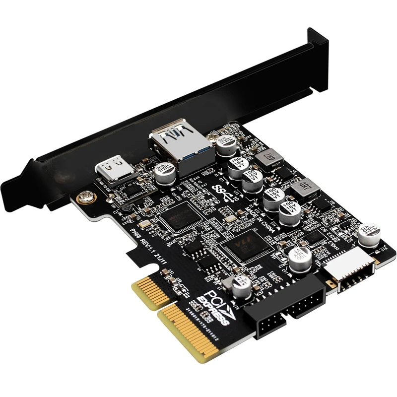 PCIE 4X To USB 3.2 Gen 2 A Type C Expansion Card Front Type E 19/20P Connector 10Gbps Expansion Card
PCIE 4X To USB 3.2 Gen 2 A Type C Expansion Card Front Type E 19/20P Connector 10Gbps Expansion Card