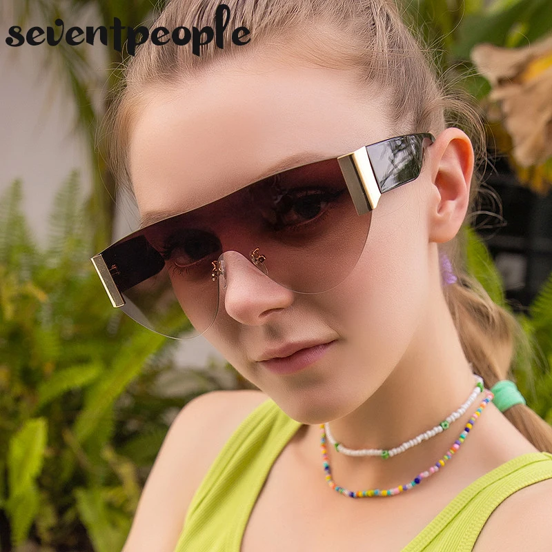 Fashion One Piece Sunglasses Women Oversized Rimless Sun Glasses for Female Trendy Big Frame Sunglass Ladies Shade Eyewear UV400
Fashion One Piece Sunglasses Women Oversized Rimless Sun Glasses for Female Trendy Big Frame Sunglass Ladies Shade Eyewear UV400
