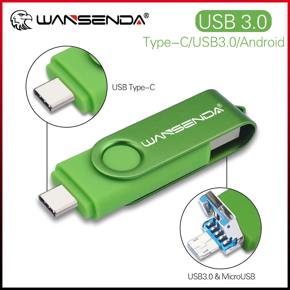 WANSENDA TYPE-C USB 3.0 Flash Drive 512GB 256GB 128GB 64GB 32GB Pen Drive Type-C / Micro USB Stick External Storage Pendrive
WANSENDA TYPE-C USB 3.0 Flash Drive 512GB 256GB 128GB 64GB 32GB Pen Drive Type-C / Micro USB Stick External Storage Pendrive