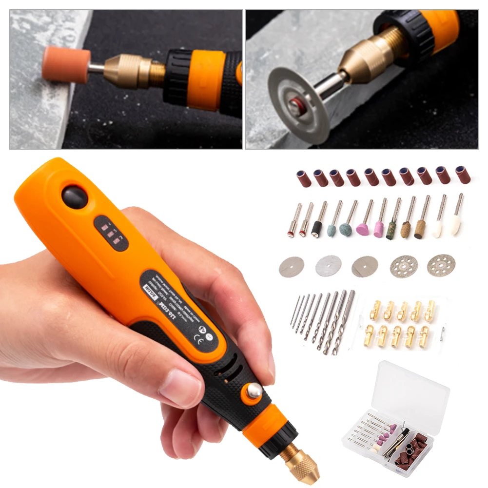 46Pcs Cordless Rotary Tool Kit 3-Level Speed USB Rechargeable Mini Grinder for Cutting Polishing Sanding Drilling DIY Tools
46Pcs Cordless Rotary Tool Kit 3-Level Speed USB Rechargeable Mini Grinder for Cutting Polishing Sanding Drilling DIY Tools