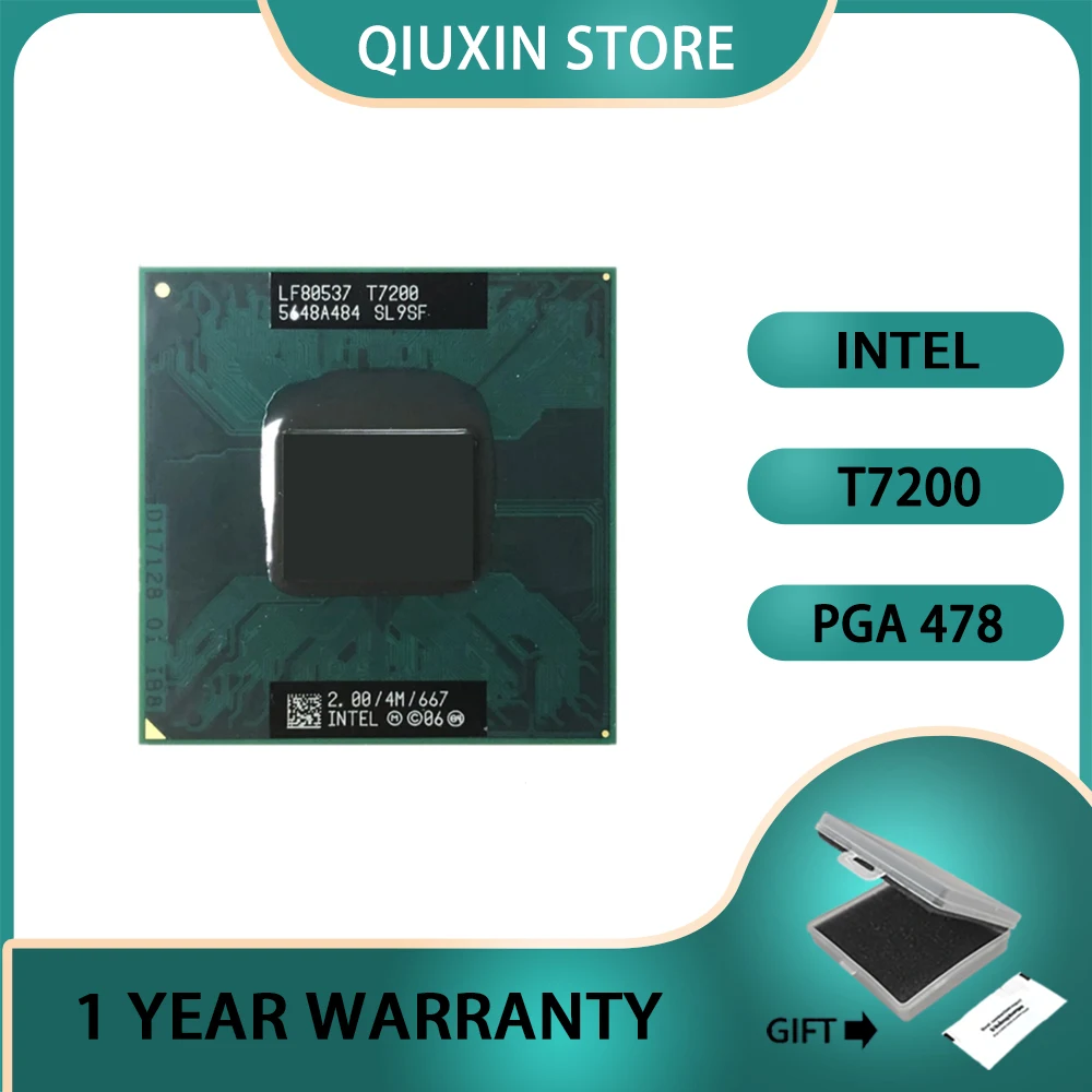 Original lntel Core 2 Duo T7200 CPU Socket 479 (4M Cache/2.0GHz/667 MHz/Dual-Core) Laptop processor PGA478
Original lntel Core 2 Duo T7200 CPU Socket 479 (4M Cache/2.0GHz/667 MHz/Dual-Core) Laptop processor PGA478