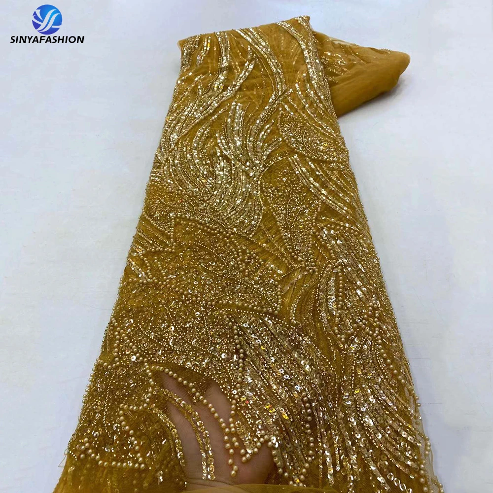 Sinya Hot Sale Heavy Beads Bridal Lace Fabric Wholesale Sequins Net African Lace Fabric For Sewing Dress
Sinya Hot Sale Heavy Beads Bridal Lace Fabric Wholesale Sequins Net African Lace Fabric For Sewing Dress