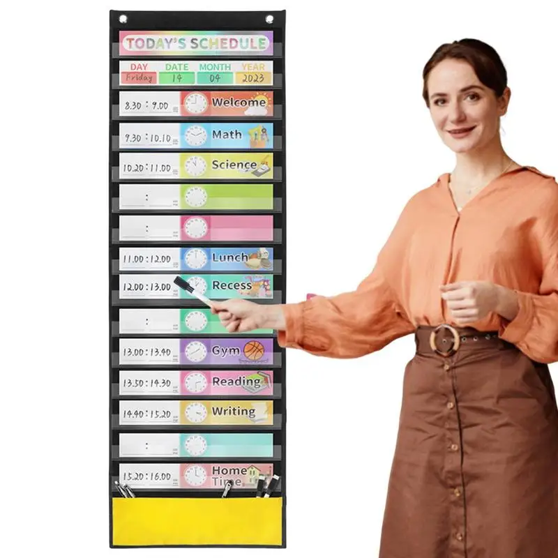 Daily Schedule Pocket Chart School Classroom Home 151 Kids Calendar Hanging Bag Door Wall Mount Schedule Pocket 
Daily Schedule Pocket Chart School Classroom Home 151 Kids Calendar Hanging Bag Door Wall Mount Schedule Pocket