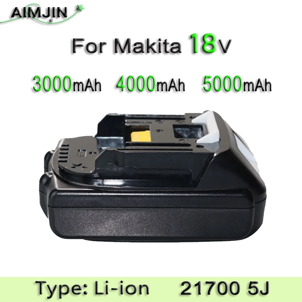 Литий-ионный аккумулятор 18 в 3000/4000/5000 мАч 21700 5J подходит для электроинструментов Makita 18 в
Литий-ионный аккумулятор 18 в 3000/4000/5000 мАч 21700 5J подходит для электроинструментов Makita 18 в