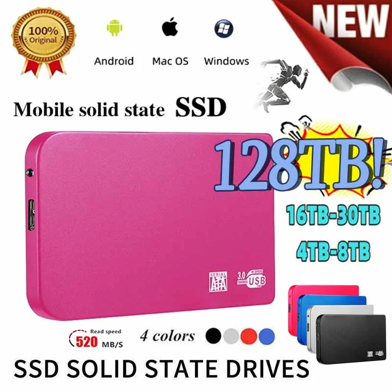 Original Portable SSD 500GB 128TB High-speed USB3.0 External Solid State Hard Drive Interface HDD Mobile Hard Drive for Laptops
Original Portable SSD 500GB 128TB High-speed USB3.0 External Solid State Hard Drive Interface HDD Mobile Hard Drive for Laptops