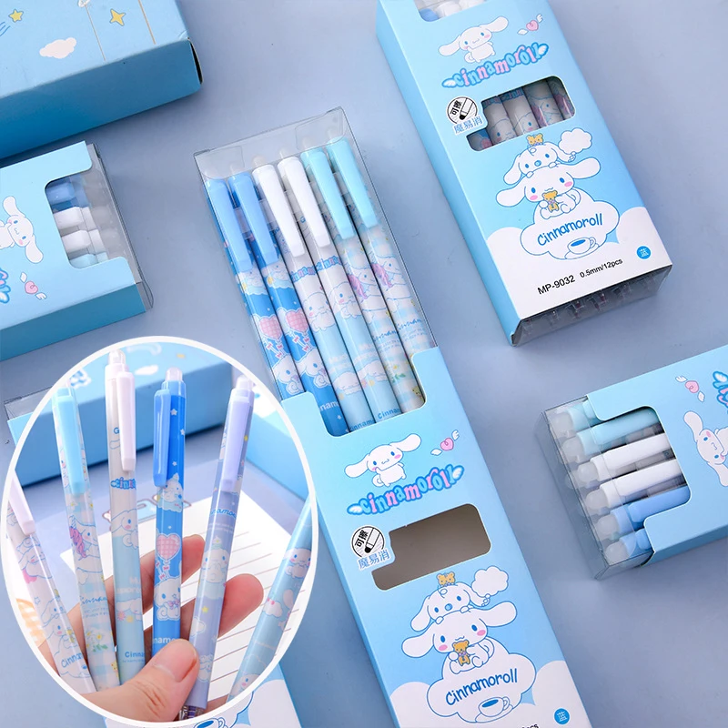 12PCS Cinnamoroll Sanrio Neutral Pen Kawaii Anime Cartoon Pattern Press Student Study Erasable Blue Gel Pen Stationery Toy Girls
12PCS Cinnamoroll Sanrio Neutral Pen Kawaii Anime Cartoon Pattern Press Student Study Erasable Blue Gel Pen Stationery Toy Girls