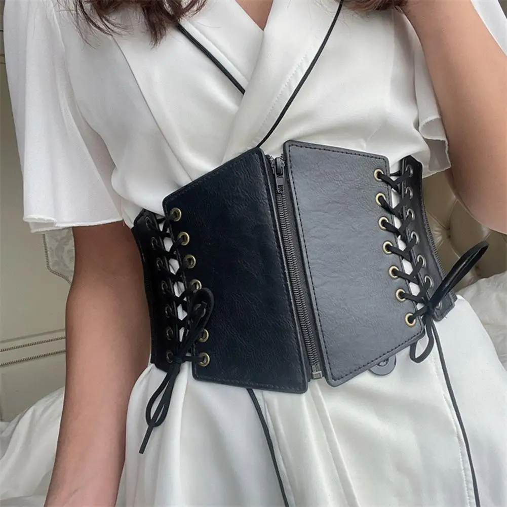 Waist Belt Widened Lace Up Tie Vintage Dress Belt Zipper Closure Body Slimming Elastic Faux Leather Lady Corset Belt cinturones
Waist Belt Widened Lace Up Tie Vintage Dress Belt Zipper Closure Body Slimming Elastic Faux Leather Lady Corset Belt cinturones