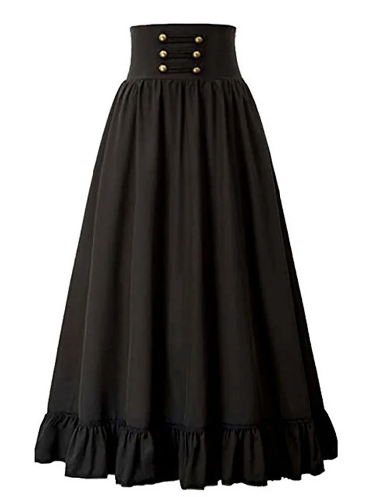 2023 New Women Summer Clothes Gothic Maxi Skirts High Waist Ruffled Hem A-Line Elastic Waist Vintage Pleated Casual Party Skirts
2023 New Women Summer Clothes Gothic Maxi Skirts High Waist Ruffled Hem A-Line Elastic Waist Vintage Pleated Casual Party Skirts