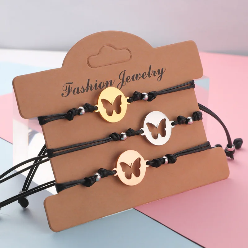 5pcs/a Lot Adjustable Bracelet Stainless Steel Disc Cutout Butterfly Charm Rope Braided Bracelets
5pcs/a Lot Adjustable Bracelet Stainless Steel Disc Cutout Butterfly Charm Rope Braided Bracelets