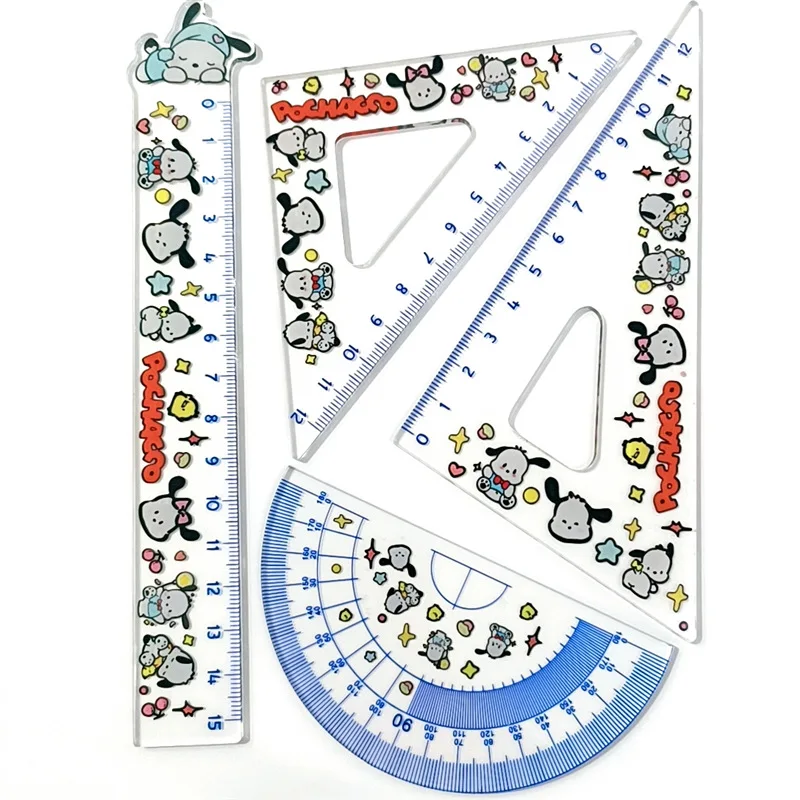 Kawaii Sanrio Ruler Four Piece Set Hello Kittys My Melody Accessories Cute Cartoon Anime Drawing Scale Ruler Toys for Girls Gift
Kawaii Sanrio Ruler Four Piece Set Hello Kittys My Melody Accessories Cute Cartoon Anime Drawing Scale Ruler Toys for Girls Gift