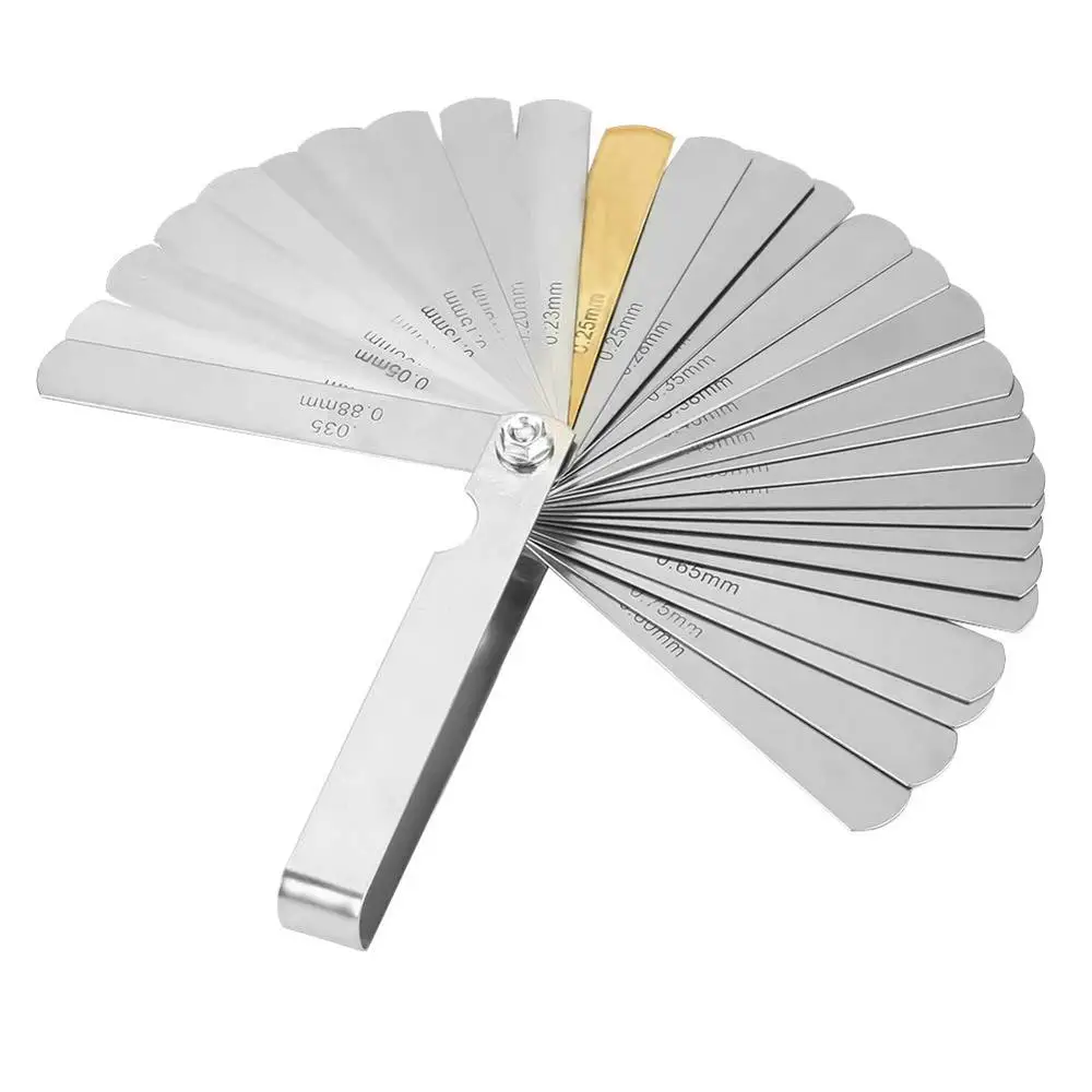 Stainless Steel Filler Feeler Gauges Blade Thickness Gauge 32 Blades Sheet Calibrator Double Metric and Imperial Marking
Stainless Steel Filler Feeler Gauges Blade Thickness Gauge 32 Blades Sheet Calibrator Double Metric and Imperial Marking