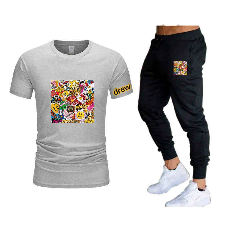 Summer Casual Men's T-shirt + Pants Suit Luxury Brand Short Sleeve Set Printed Cotton Shirts Jogging Sweatpants Male Sportswear
Summer Casual Men's T-shirt + Pants Suit Luxury Brand Short Sleeve Set Printed Cotton Shirts Jogging Sweatpants Male Sportswear