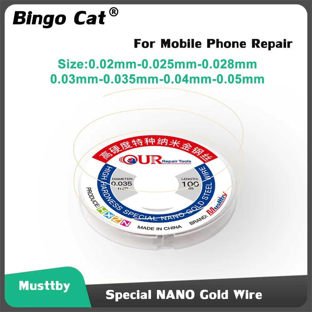 10pcs Musttby Ultra Fine 0.02/0.035mm Special Nano Gold Wire For Mobile Phone LCD Glass Sperate Glue Clean Wire Repair Tools
10pcs Musttby Ultra Fine 0.02/0.035mm Special Nano Gold Wire For Mobile Phone LCD Glass Sperate Glue Clean Wire Repair Tools