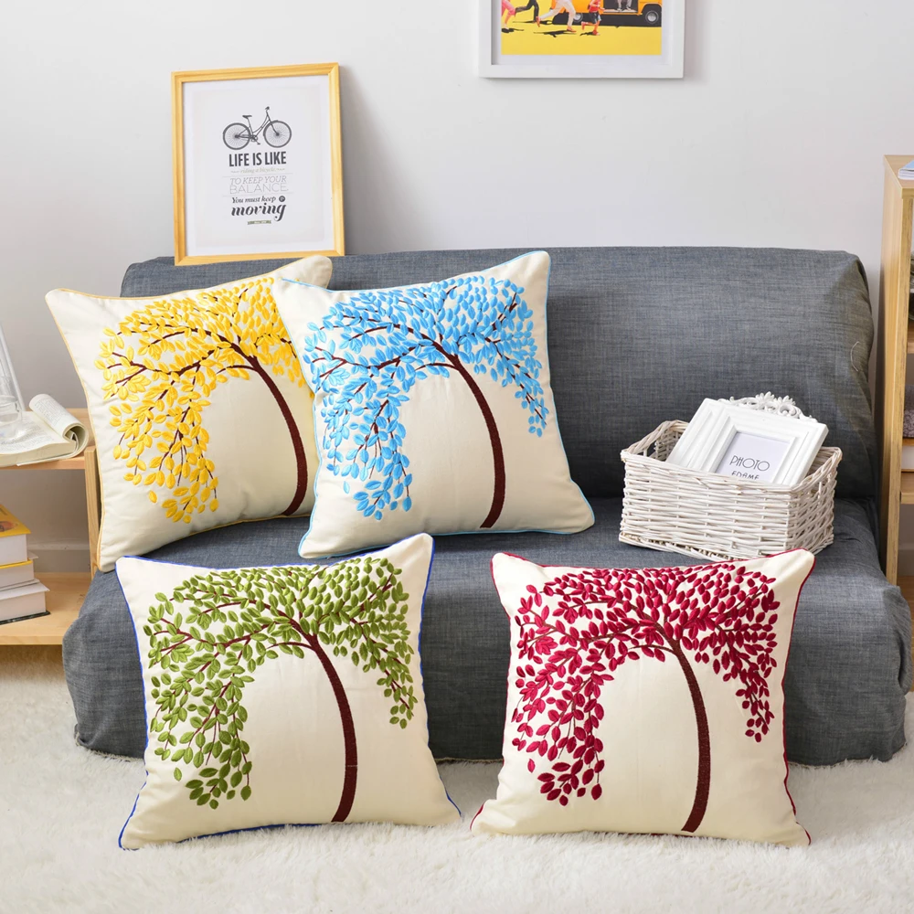 Embroidery Cushion Cover LIFE OF TREE Cotton Pillows Cover Decorative Pillow Case High Quality Embroidered Cushion Covers 45x45
Embroidery Cushion Cover LIFE OF TREE Cotton Pillows Cover Decorative Pillow Case High Quality Embroidered Cushion Covers 45x45