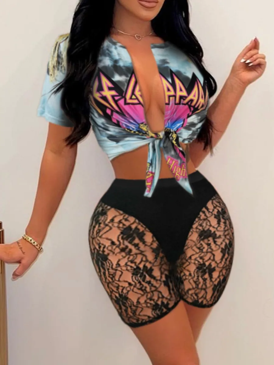 LW Plus Size Tie-dye Two Piece Women Summer Hot Beach Notched Sexy Cleavage Female Tops +Split Lace Shorts Set
LW Plus Size Tie-dye Two Piece Women Summer Hot Beach Notched Sexy Cleavage Female Tops +Split Lace Shorts Set