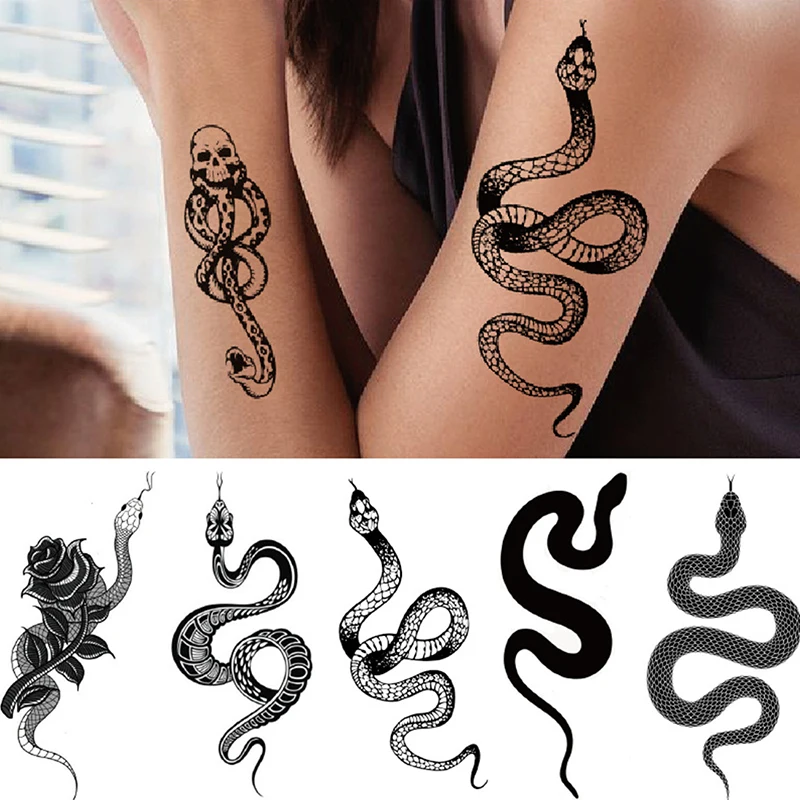 Big Size Fashion Temporary Tattoo Stickers for Women Men Black Snake Waterproof Fake Tattoo Waist Body Arm Dark Snake Tatoo
Big Size Fashion Temporary Tattoo Stickers for Women Men Black Snake Waterproof Fake Tattoo Waist Body Arm Dark Snake Tatoo