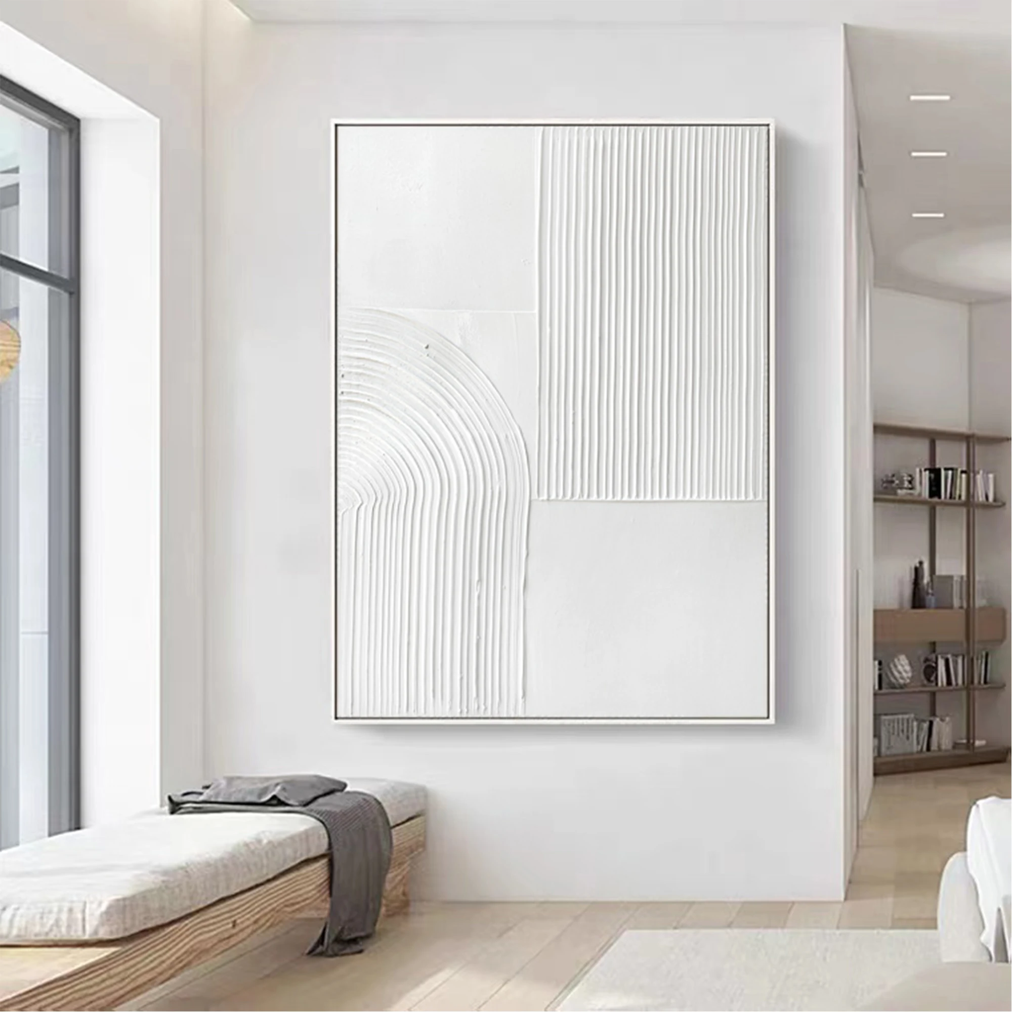 Hand-painted Minimalist Abstract White 3D texture Line wall art Painting On Canvas Posters on the wall room decor Free Shipping
Hand-painted Minimalist Abstract White 3D texture Line wall art Painting On Canvas Posters on the wall room decor Free Shipping