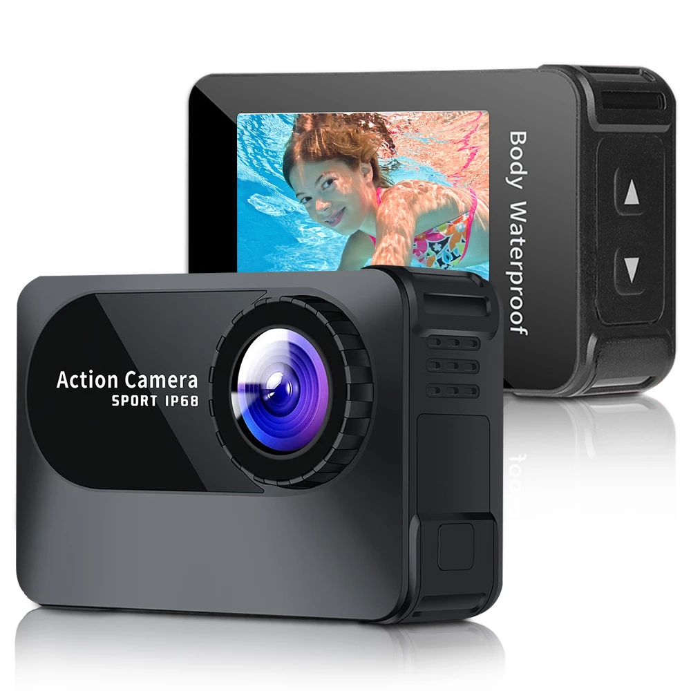 

New 4K 1080 Ultra HD WiFi Action Camera 2.0 Inch Screen 10M 150D Underwater Body Waterproof Camera Helmet Video Recording