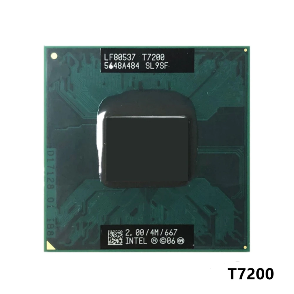 Original lntel Core 2 Duo T7200 CPU Socket 479 (4M Cache/2.0GHz/667 MHz/Dual-Core) Laptop processor PGA478 
Original lntel Core 2 Duo T7200 CPU Socket 479 (4M Cache/2.0GHz/667 MHz/Dual-Core) Laptop processor PGA478