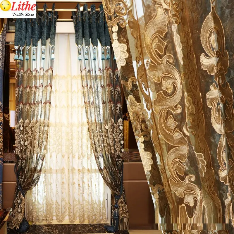 High Grade Embossed Embroidered Curtain Window Gauze Living Room Dining Room Tulle Club Blue Coffee Nordic French Window
High Grade Embossed Embroidered Curtain Window Gauze Living Room Dining Room Tulle Club Blue Coffee Nordic French Window