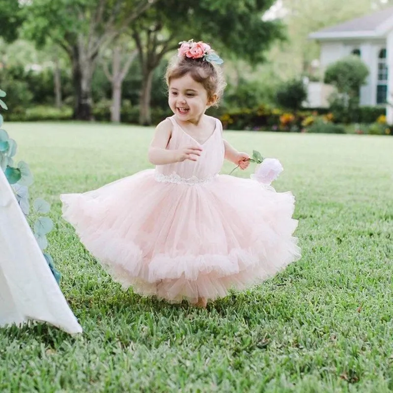 Cute Light Pink Flower Girls Dresses for Baby Girls Lovely Jewel Neck Tulle with Lace Girls Pageant Gowns Kids Birthday Wear
Cute Light Pink Flower Girls Dresses for Baby Girls Lovely Jewel Neck Tulle with Lace Girls Pageant Gowns Kids Birthday Wear