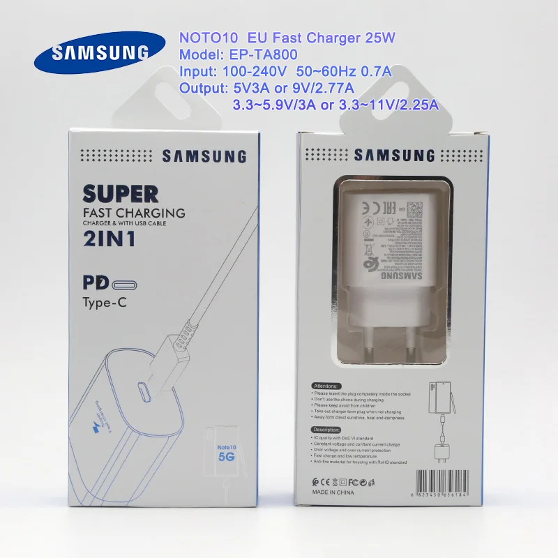 Super Fast Charger For Samsung S21 Note 20 10 A70 Pd Charger 25W EU Power Adapter For Galaxy Note20 S20 A90 A80 S10 Type C Cable
Super Fast Charger For Samsung S21 Note 20 10 A70 Pd Charger 25W EU Power Adapter For Galaxy Note20 S20 A90 A80 S10 Type C Cable