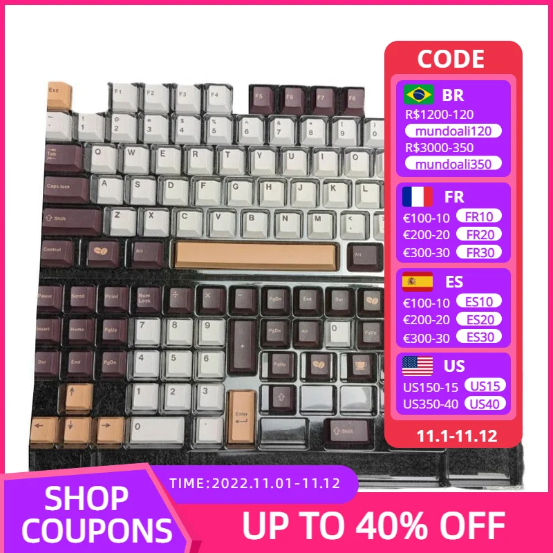 Колпачки для ключей GMK Cafe, колпачки для ключей с сублимационной печатью, переключатели для профилей клавиш MX, колпачки механической печати ...
Колпачки для ключей GMK Cafe, колпачки для ключей с сублимационной печатью, переключатели для профилей клавиш MX, колпачки механической печати ...