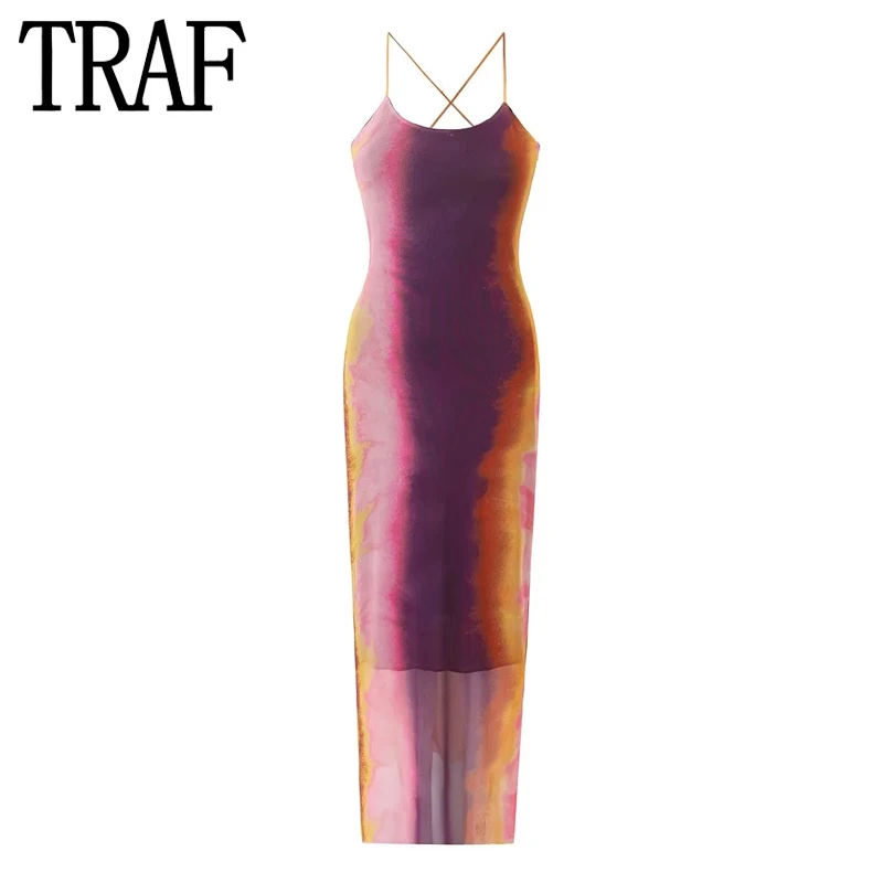 TRAF 2023 Tulle Bodycon Long Dress Women Summer Tie Dye Mesh Slip Dress Woman Sleeveless Backless Midi Evening Party Dresses
TRAF 2023 Tulle Bodycon Long Dress Women Summer Tie Dye Mesh Slip Dress Woman Sleeveless Backless Midi Evening Party Dresses