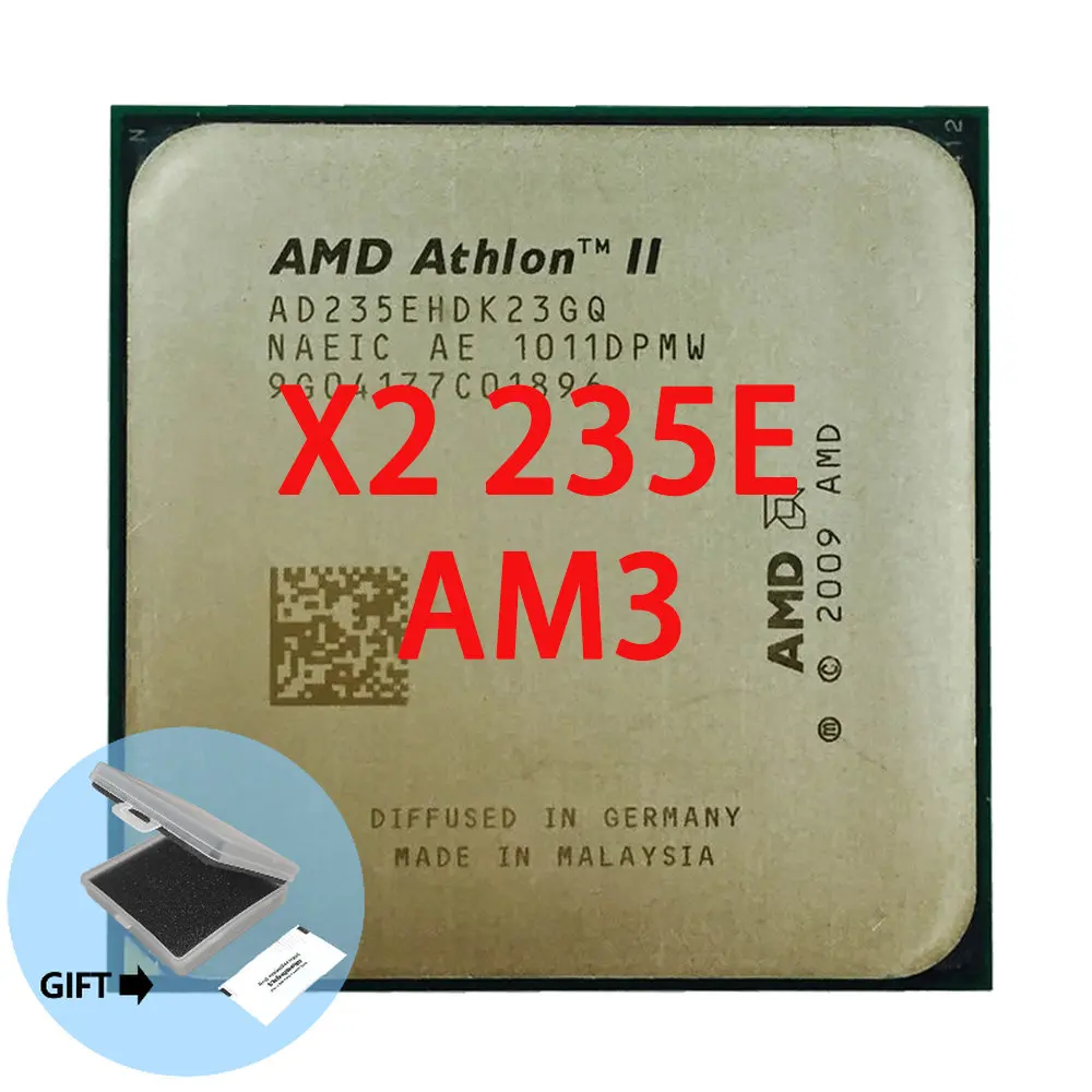 AMD Athlon X2 235e X2 235E 2.7GHz Dual-Core CPU Processor AD235EHDK23GQ Socket AM3 938pin
AMD Athlon X2 235e X2 235E 2.7GHz Dual-Core CPU Processor AD235EHDK23GQ Socket AM3 938pin
