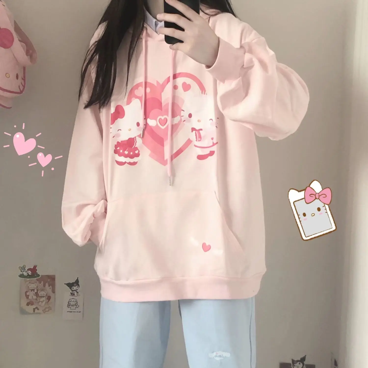 Hello Kitty Hoodie Cartoon Sanrio Hooded Jacket Female Japanese Student Girl Loose Daily Long-Sleeved Kitty Hooded Sweater Gift
Hello Kitty Hoodie Cartoon Sanrio Hooded Jacket Female Japanese Student Girl Loose Daily Long-Sleeved Kitty Hooded Sweater Gift