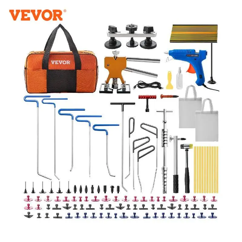 VEVOR Paintless Dent Removal Tool Kit Professional Stainless Steel Rods Auxiliary Tools Comprehensive 89 Pcs/Set for Car Repair
VEVOR Paintless Dent Removal Tool Kit Professional Stainless Steel Rods Auxiliary Tools Comprehensive 89 Pcs/Set for Car Repair