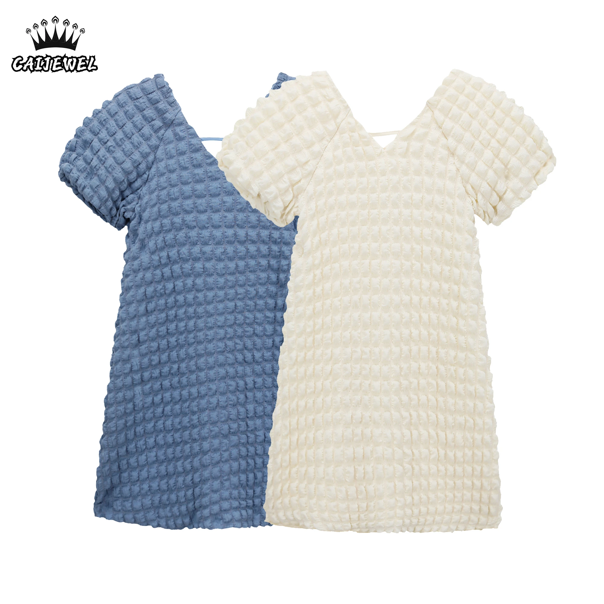 Women's Clothing Dress French V Neck Puff Short Sleeve High Waist Casual Fashion Simplicity Baggy Short Skirt Ladies Summer
Women's Clothing Dress French V Neck Puff Short Sleeve High Waist Casual Fashion Simplicity Baggy Short Skirt Ladies Summer