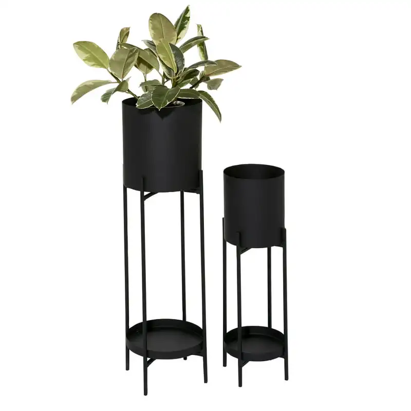 Cylinder Shape with Plate Planter, Set of 2 24"W, 33"H Features Matte Charcoal Black
Cylinder Shape with Plate Planter, Set of 2 24"W, 33"H Features Matte Charcoal Black