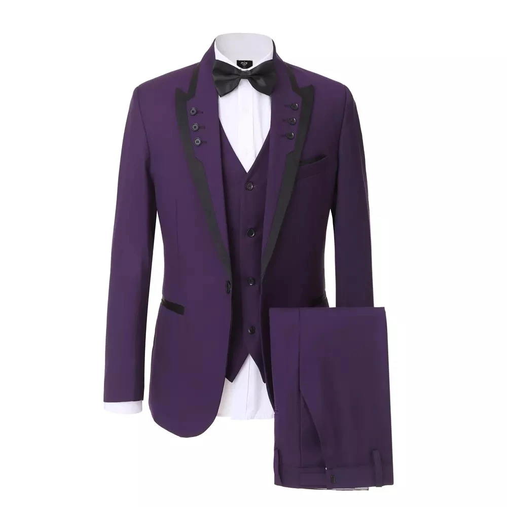 Latest Purple Slim Fit Men Suits Wedding Groom Tuxedos 3 Pieces (Jacket+Pants+Vest) Bridegroom Suits Best Man Prom Wear Blazer
Latest Purple Slim Fit Men Suits Wedding Groom Tuxedos 3 Pieces (Jacket+Pants+Vest) Bridegroom Suits Best Man Prom Wear Blazer