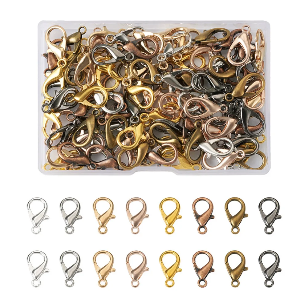 120Pcs Zinc Alloy Lobster Claw Clasps Parrot Trigger Clasp Hooks End Connector for Jewelry DIY Making Necklace Bracelet Keychain
120Pcs Zinc Alloy Lobster Claw Clasps Parrot Trigger Clasp Hooks End Connector for Jewelry DIY Making Necklace Bracelet Keychain