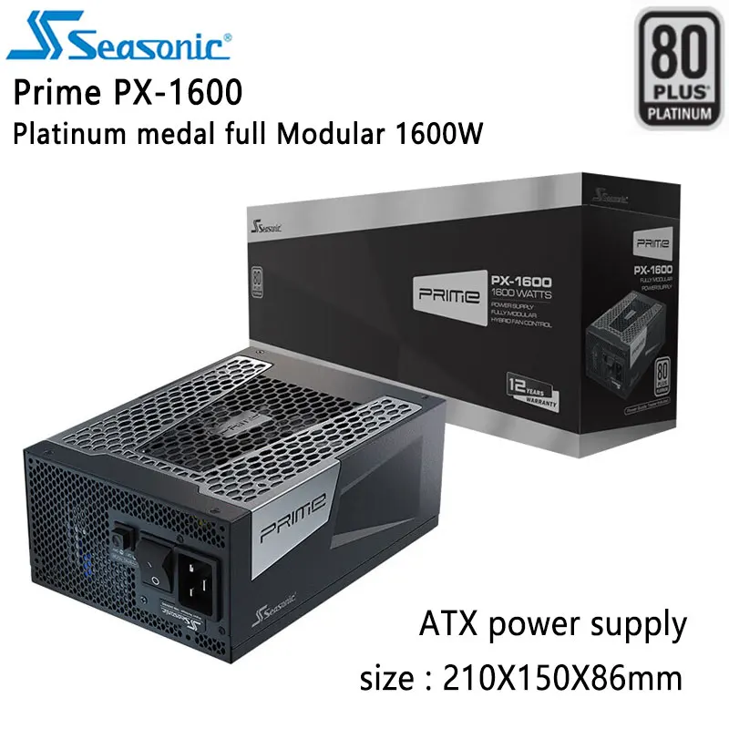 Seasonic Prime PX1600 ATX Power Supply Platinum Medal Full Module Computer Power Supply 850W/1000W/1300W/1600W
Seasonic Prime PX1600 ATX Power Supply Platinum Medal Full Module Computer Power Supply 850W/1000W/1300W/1600W