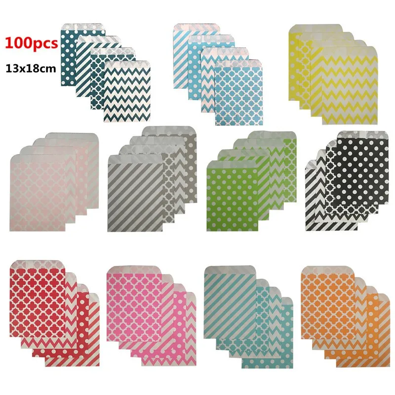 100Pcs 13x18 Dots Waves Suit Kraft Paper Bag Candy Bread Bag Stripes Four-leaf Clover Wedding Gift Packaging Bag Christmas Party
100Pcs 13x18 Dots Waves Suit Kraft Paper Bag Candy Bread Bag Stripes Four-leaf Clover Wedding Gift Packaging Bag Christmas Party