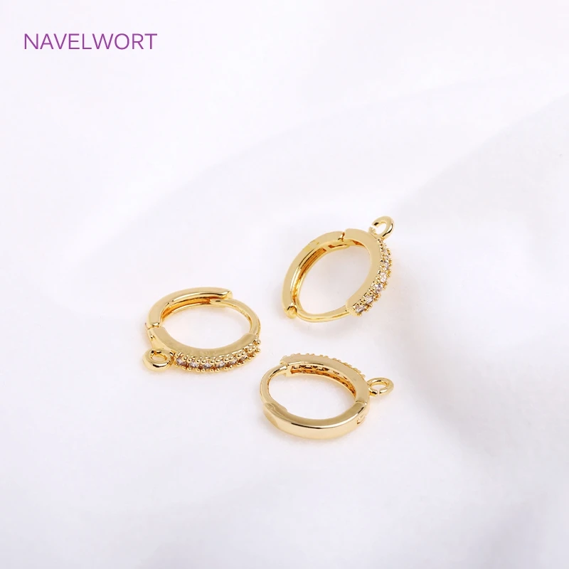 

Trendy 2 Sizes Hoop Earring Clasps For Earring Making Supplies Inlaid Zircon Round Earrings Clasp DIY Jewelry Making Accessories