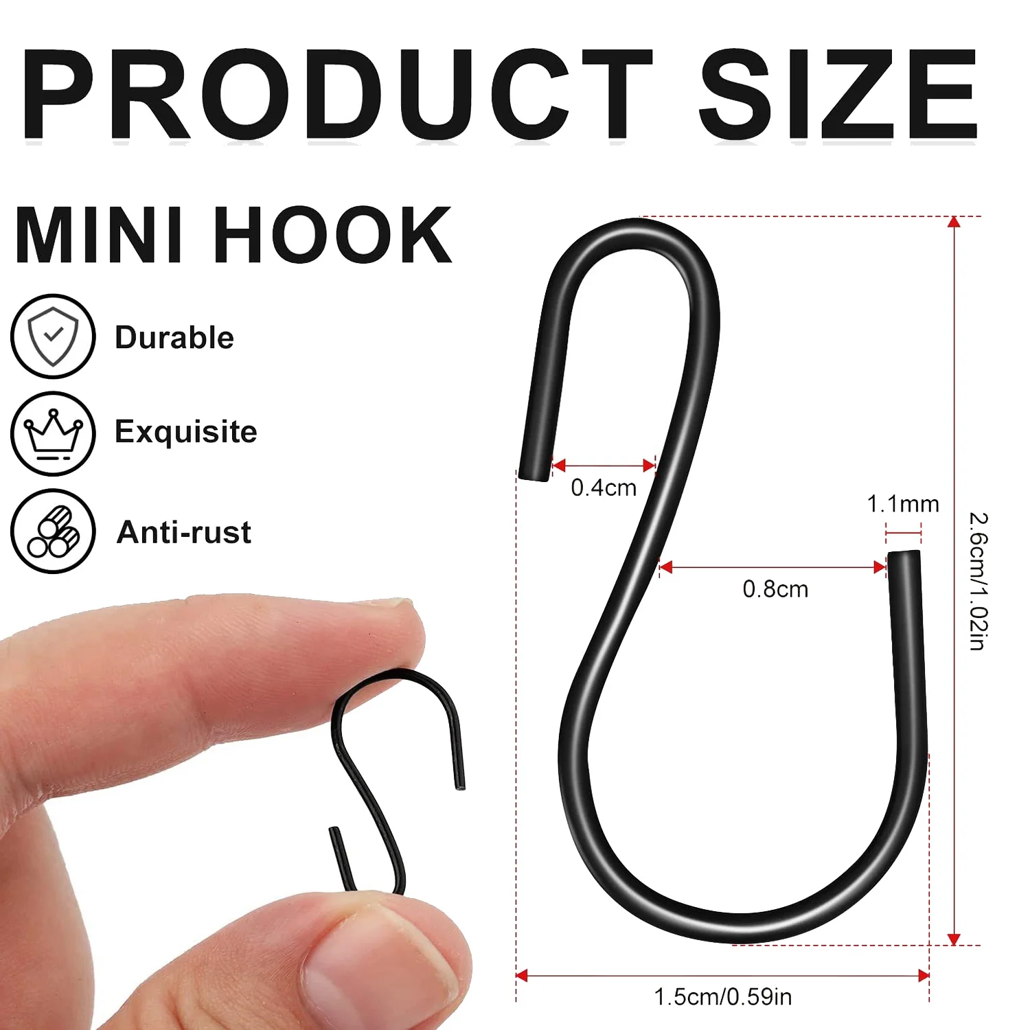 120Pcs 1-Inch Mini S-Shaped Hook, S-Shaped Hook, Small S-Shaped Hook, Metal Mini Decorative Hook, for Crafts(Black)
120Pcs 1-Inch Mini S-Shaped Hook, S-Shaped Hook, Small S-Shaped Hook, Metal Mini Decorative Hook, for Crafts(Black)
