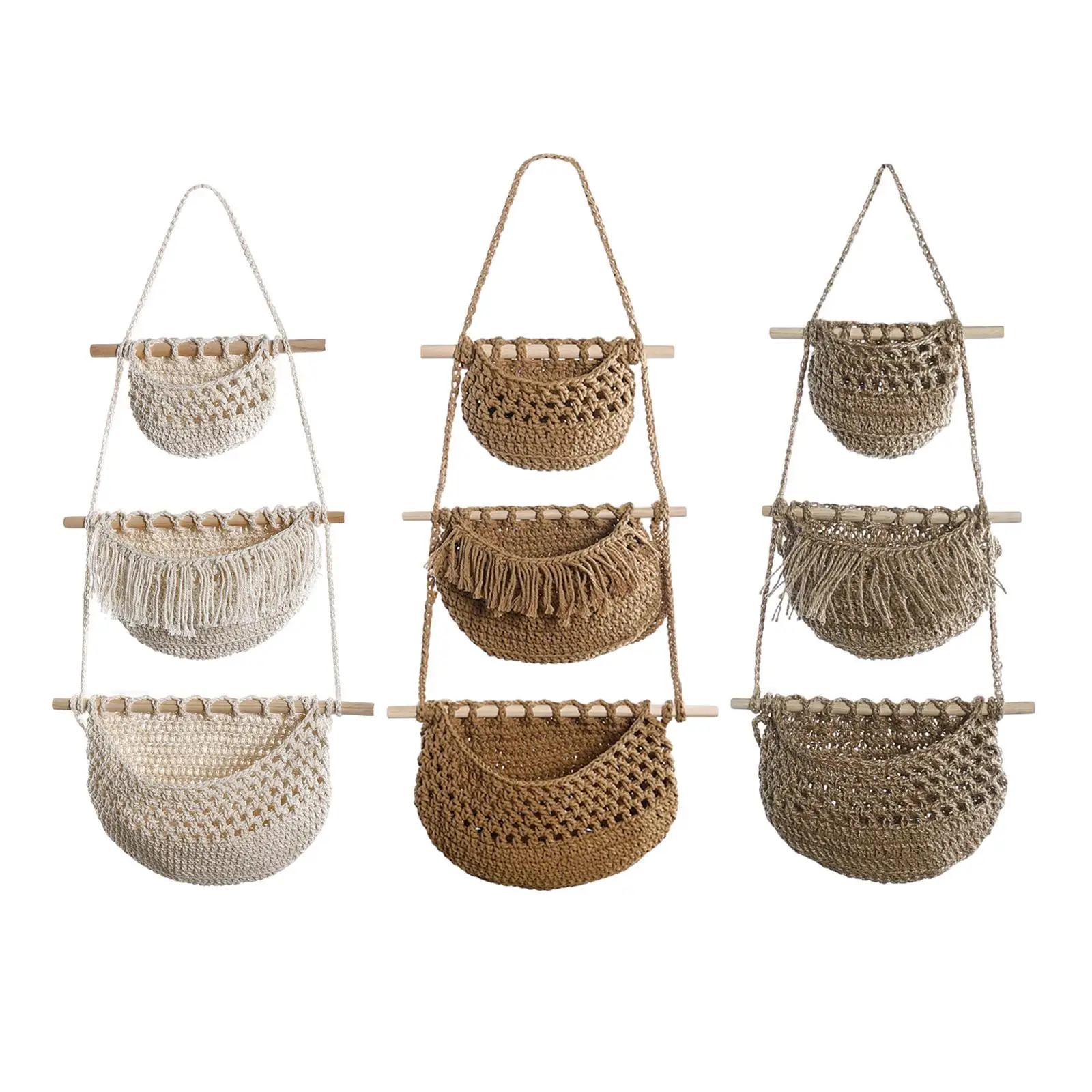 Hanging Fruit Baskets Multipurpose 3 Tiers Storage Basket Woven Wall Baskets for Organizing Potato Vegetables Onion Kitchen
Hanging Fruit Baskets Multipurpose 3 Tiers Storage Basket Woven Wall Baskets for Organizing Potato Vegetables Onion Kitchen