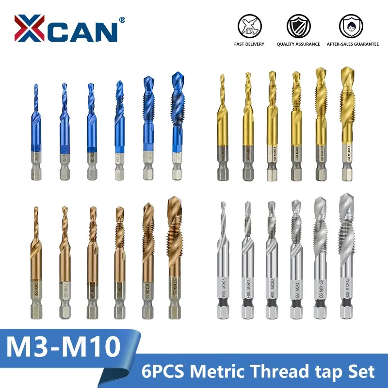 XCAN Taps Combined Tap and Drill Set HSS Hex Shank Metric Tap Machine Plug Tap Thread Tap Drill Hand Tools M3 M4 M5 M6 M8 10 M12
XCAN Taps Combined Tap and Drill Set HSS Hex Shank Metric Tap Machine Plug Tap Thread Tap Drill Hand Tools M3 M4 M5 M6 M8 10 M12