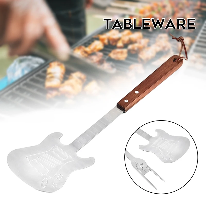 BBQ Spatula Fork Stainless Steel Guitar Shape Spatula Rock Roll Shape Fork Wooden Handle BBQ Tools Spatula Fork BBQ Supplies
BBQ Spatula Fork Stainless Steel Guitar Shape Spatula Rock Roll Shape Fork Wooden Handle BBQ Tools Spatula Fork BBQ Supplies