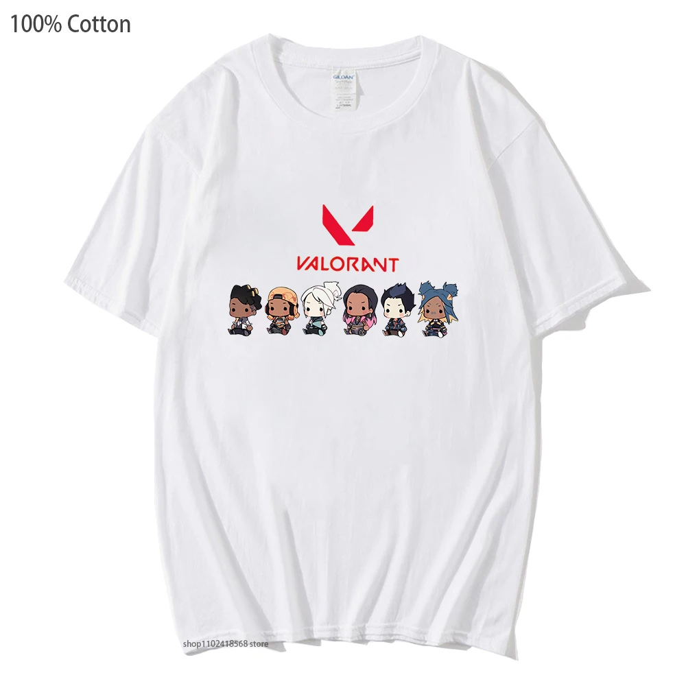 Valorant Anime Tee Jett Killjoy Shirt Streetwear Women Tshirt Cute Cartoon Anime Print Top Unisex 100% Cotton Oversized T Shirt
Valorant Anime Tee Jett Killjoy Shirt Streetwear Women Tshirt Cute Cartoon Anime Print Top Unisex 100% Cotton Oversized T Shirt
