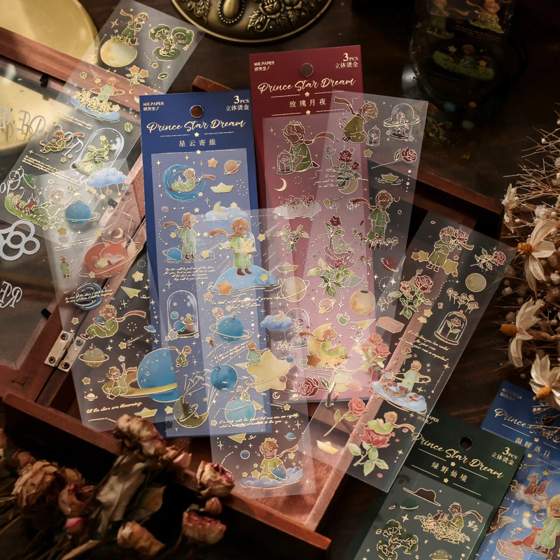 3pcs Little Prince Star Dream Series Decorative PET Stickers Pack Cute Fox Roses Scrapbooking Label Diary Phone Journal Planner
3pcs Little Prince Star Dream Series Decorative PET Stickers Pack Cute Fox Roses Scrapbooking Label Diary Phone Journal Planner